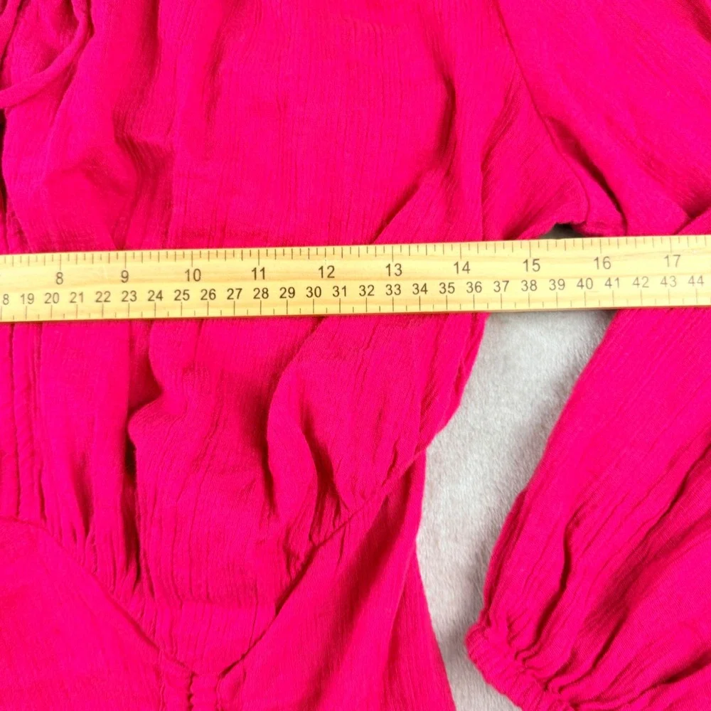 Free People Pink Ruched Women's XS Mini Dress Long Sleeve OB1429888